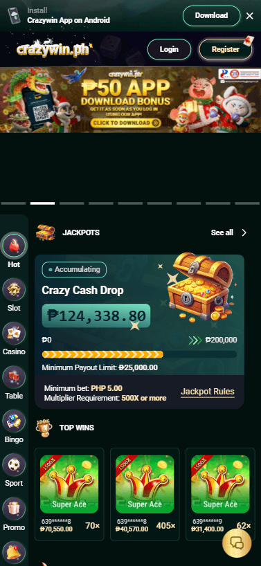 Crazy Win Casino screenshot