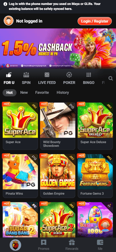 HawkGaming Casino screenshot