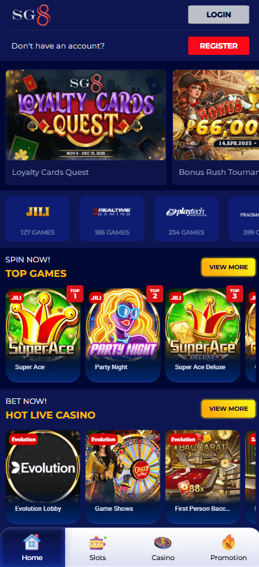 SG8 Casino screenshot