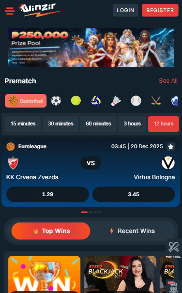 WinZir Casino screenshot